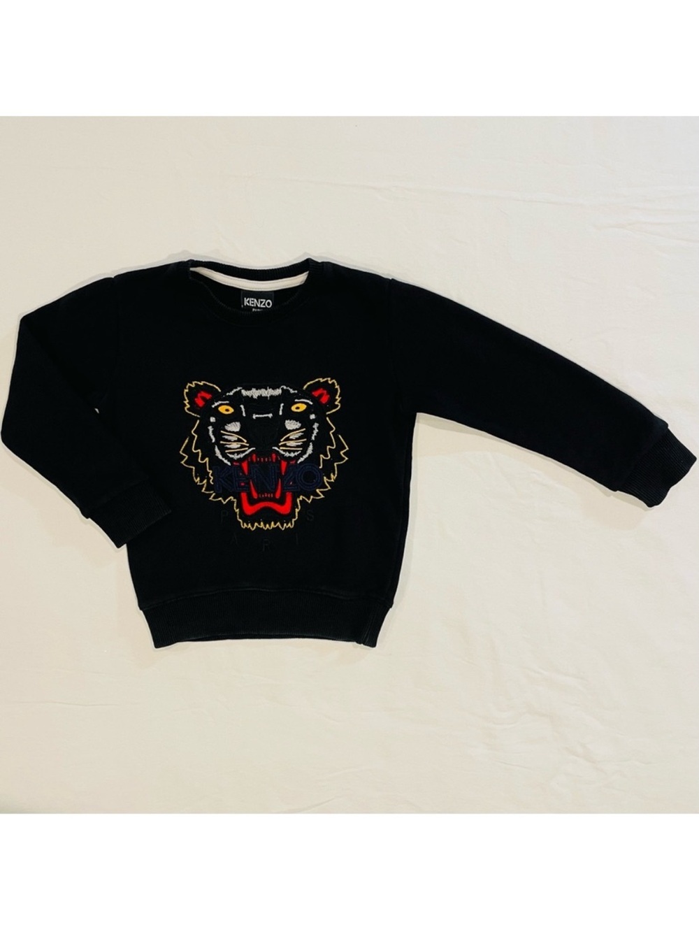 Kenzo Kids Tiger Logo Sweatshirt Boys 4 US 104 EU Girls Paris Crewneck Black
